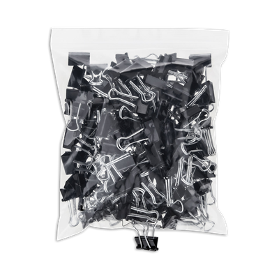 Universal™ Binder Clip Zip-Seal Bag Value Pack, Small, Black/Silver, 144/Pack