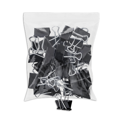 Universal™ Binder Clip Zip-Seal Bag Value Pack, Medium, Black/Silver, 36/Pack