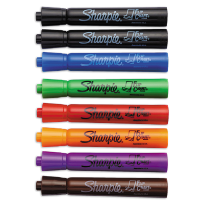 Sharpie® Flip Chart Marker, Broad Bullet Tip, Assorted Colors, 8/Set
