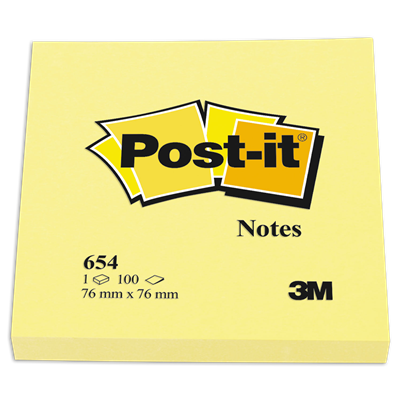 Post-it® Original Pads in Canary Yellow, 3" x 3", 100 Sheets/Pad, 12 Pads/Pack