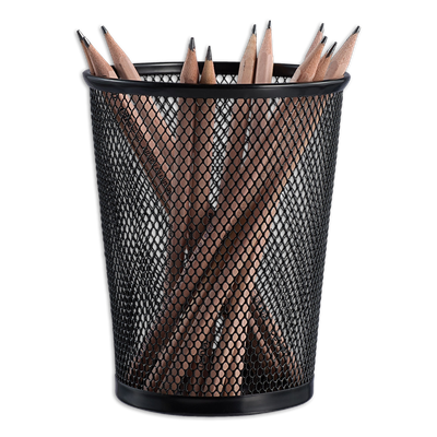 Universal™ Jumbo Steel Mesh Pencil Cup, 4.38" Diameter x 5.38"h, Black