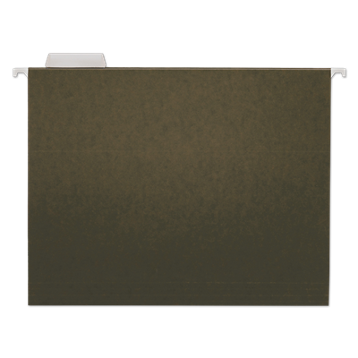 Universal™ Hanging File Folders, Letter Size, 1/5-Cut Tabs, Standard Green, 25/Box