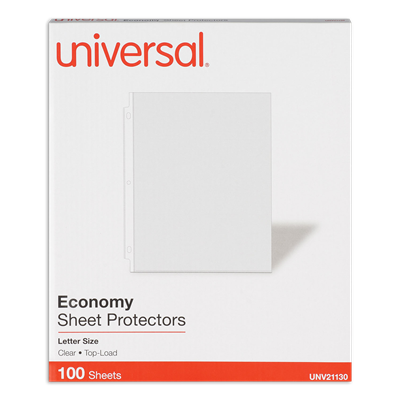 Universal™ Top-Load Poly Sheet Protectors, Economy, Letter, 100/Box