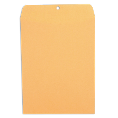 Universal™ Kraft Clasp Envelope, #90, Square Flap, Clasp/Gummed Closure, 9 x 12, 100/Box