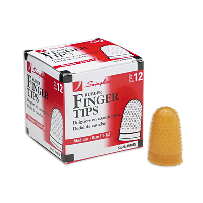 Swingline® Rubber Finger Tips, 11 1/2 (Medium), Amber, Dozen