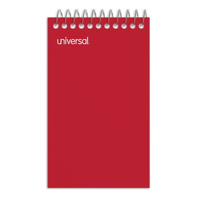 Universal™ Wirebound Memo Pad w/Coil-Lock Wire Binding, Narrow Rule, 50 White 3 x 5 Sheets, 12/Pack